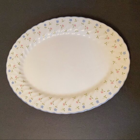 JOHNSON BROTHERS MELODY WHITE FLORAL CHINA PLATTER 12” HOME DINING SERVEWARE - Picture 2 of 9